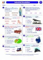 Social Studies - Sixth Grade - Worksheet: Industrial Revolution