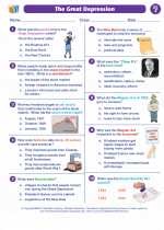 Social Studies - Sixth Grade - Worksheet: Great Depression