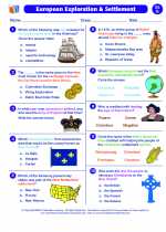 Social Studies - Seventh Grade - Worksheet: European Exploration and Settlement