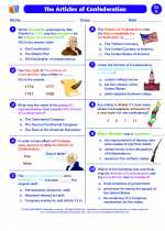 Social Studies - Seventh Grade - Worksheet: The Articles of Confederation