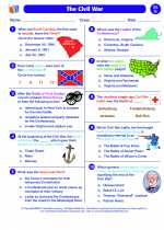 Social Studies - Seventh Grade - Worksheet: The Civil War 
