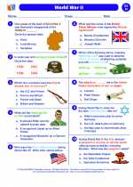 Social Studies - Eighth Grade - Worksheet: World War II