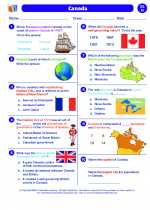 Social Studies - Eighth Grade - Worksheet: Canada