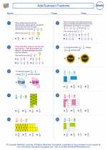 add subtract fractions sixth grade math worksheets and answer keys study guides