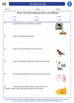 All about animals. First Grade Science Worksheets and Answer keys