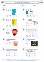 Mathematics - Sixth Grade - Worksheet: Add/Subtract Fractions