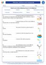 Science - Seventh Grade - Vocabulary: Mixtures, solutions and compounds