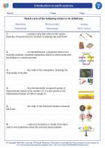 Introduction to earth science. 6th Grade Science Worksheets and Answer