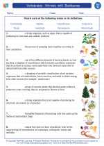 Vertebrates - Animals with Backbones. 4th Grade Science Worksheets and ...