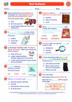 English Language Arts - Fifth Grade - Worksheet: Text Features