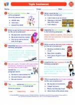 English Language Arts - Fifth Grade - Worksheet: Topic Sentences