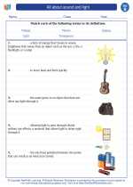 All About Sound And Light 2nd Grade Science Worksheets And Answer Keys Study Guides And Vocabulary Sets