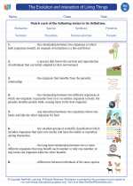 Science - Eighth Grade - Vocabulary: The Evolution and interaction of Living Things