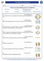 Science - Seventh Grade - Vocabulary: The World of Life Science