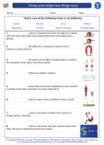 forces and motion how things move 3rd grade science worksheets and