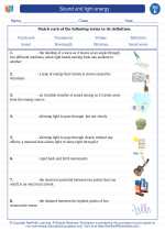 sound and light energy 5th grade science worksheets and answer key study guides and vocabulary sets