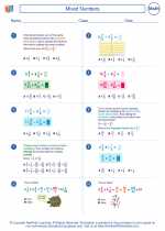 Mathematics - Sixth Grade - Worksheet: Mixed Numbers