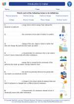 introduction to matter 6th grade science worksheets and answer key study guides and vocabulary sets