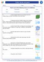 Science - Sixth Grade - Vocabulary: Solids, liquids and gases
