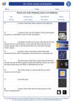 our solar system and beyond 4th grade science worksheets and answer