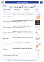 Mirrors and lenses. 8th Grade Science Worksheets and Answer key, Study