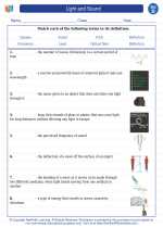 Science - Fourth Grade - Vocabulary: Light and sound