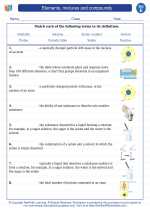 Science - Fifth Grade - Vocabulary: Elements, mixtures and compounds