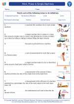 work power simple machines science worksheets and study guides sixth grade