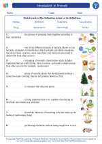 Science - Sixth Grade - Vocabulary: Introduction to Animals