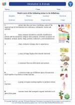 introduction to animals 6th grade science worksheets and answer key