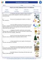 Science - Fourth Grade - Vocabulary: Introduction to animals