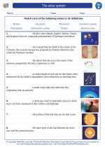 the solar system fifth grade science worksheets and answer keys study guides and vocabulary sets