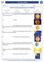 The solar system. Fifth Grade Science Worksheets and Answer keys, Study ...
