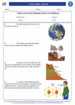 Land, water, and air. 1st Grade Science Worksheets and Answer keys