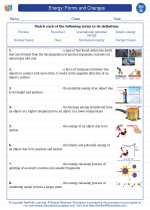 energy forms and changes 7th grade science worksheets vocabulary sets and answer key