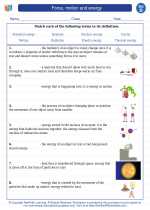 Science - Fourth Grade - Vocabulary: Force, motion and energy