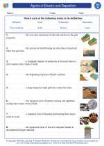 Agents of Erosion and Deposition. 7th Grade Science Worksheets and