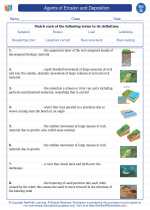 Agents of Erosion and Deposition. 7th Grade Science Worksheets and