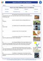 Agents of Erosion and Deposition. 7th Grade Science Worksheets and