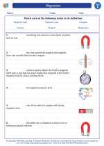 Magnetism. 6th Grade Science Worksheets and Answer key, Study Guides