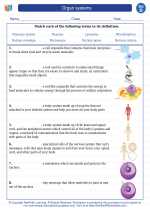 Science - Fourth Grade - Vocabulary: Organ systems