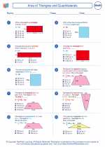 Mathematics - Sixth Grade - Worksheet: Area of Triangles and Quadrilaterals