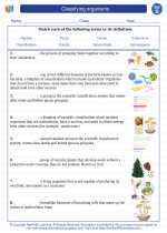 Classifying Organisms Worksheets 5th Grade