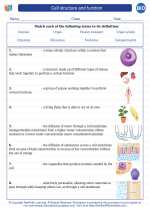 Biology cell structure worksheet