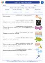 Science - Sixth Grade - Vocabulary: Cells: The Basic Units of Life