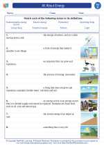 All About Energy. 3rd Grade Science Worksheets, Vocabulary Sets and