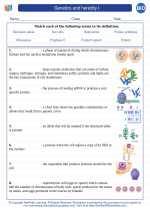 Genetics and heredity I. High School Biology Worksheets and Answer Keys ...