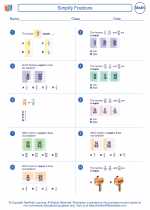 Simplify Fractions. Sixth Grade Math Worksheets and Answer ...