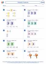 Mathematics - Sixth Grade - Worksheet: Simplify Fractions