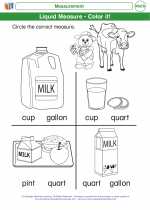 Mathematics - First Grade - Worksheet: Measurement